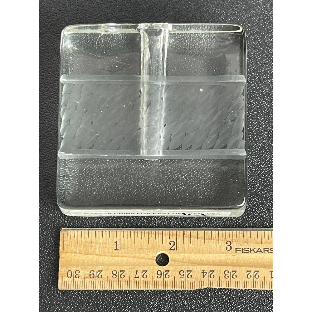 00377 - Easts of Eden Glass Cube Bud Vase Modernist Minimalist Clear Paperweight